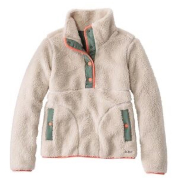 L.L. Bean Jackets & Blazers - LL Bean Sherpa Fleece Pullover Jacket  in Soapstone  Size Small